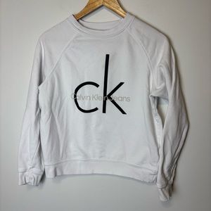 Calvin Klein Jeans White Crewneck Sweatshirt